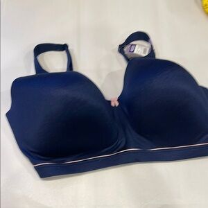 Catherines Navy Blue Bra 46DDD – Full Coverage Smooth Wireless Plus Size NWT